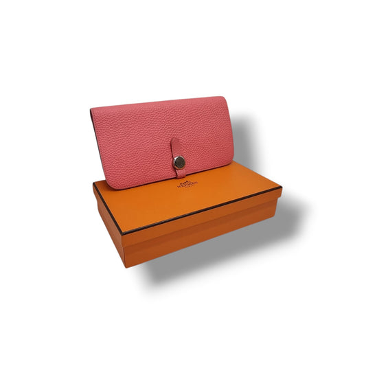 Hermes Dogon Evercolor Long Wallet Phw (Rose Azalee)