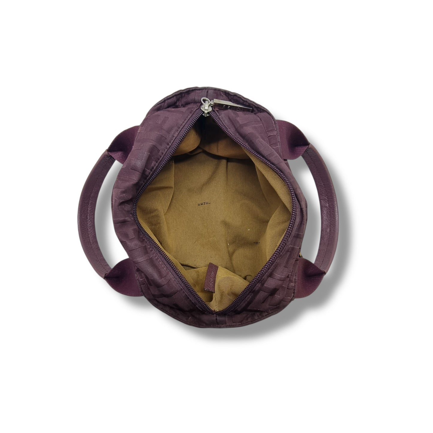 Fendi Zucca Zip Code Nylon Top Handle Shw (Burgundy)