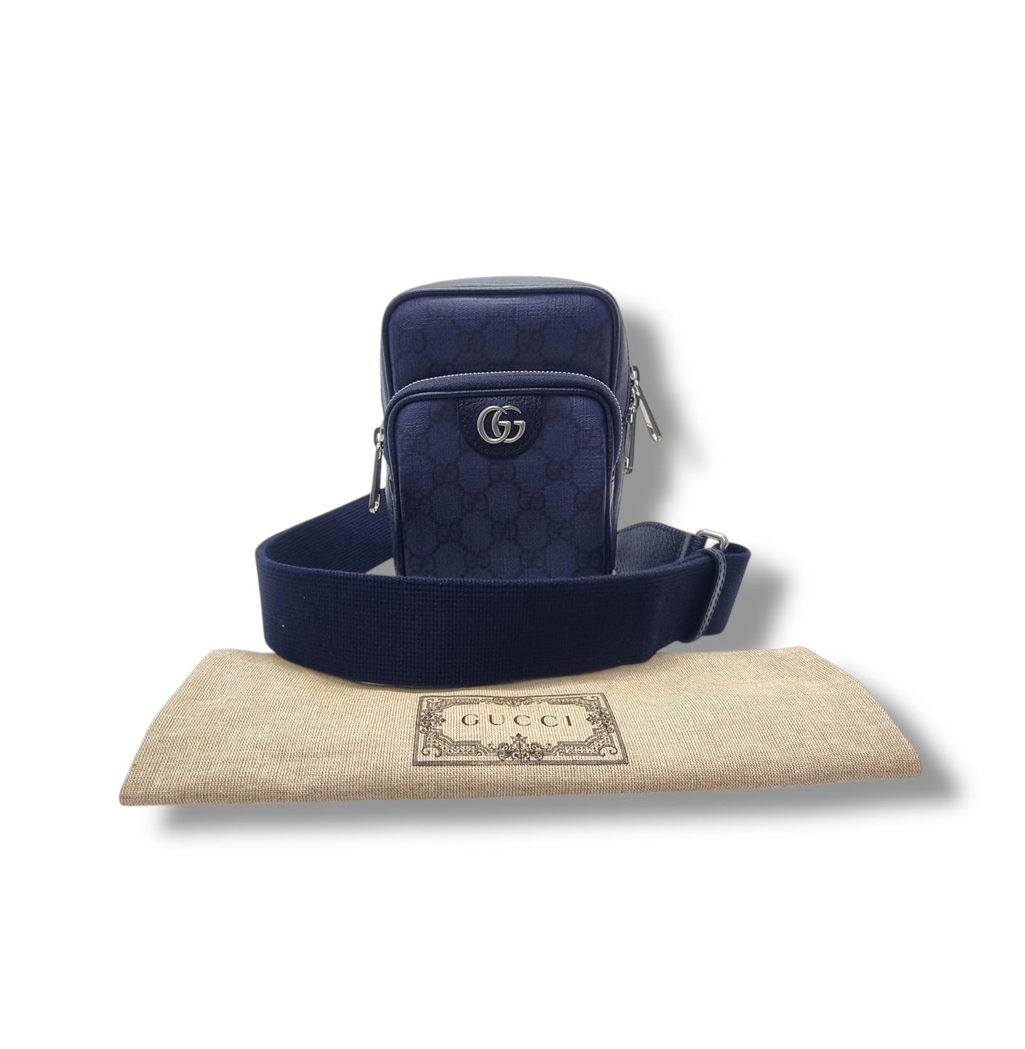 Gucci GG Ophidia Supreme Canvas Crossbody Shw (Blue)