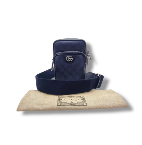 Gucci GG Ophidia Supreme Canvas Crossbody Shw (Blue)