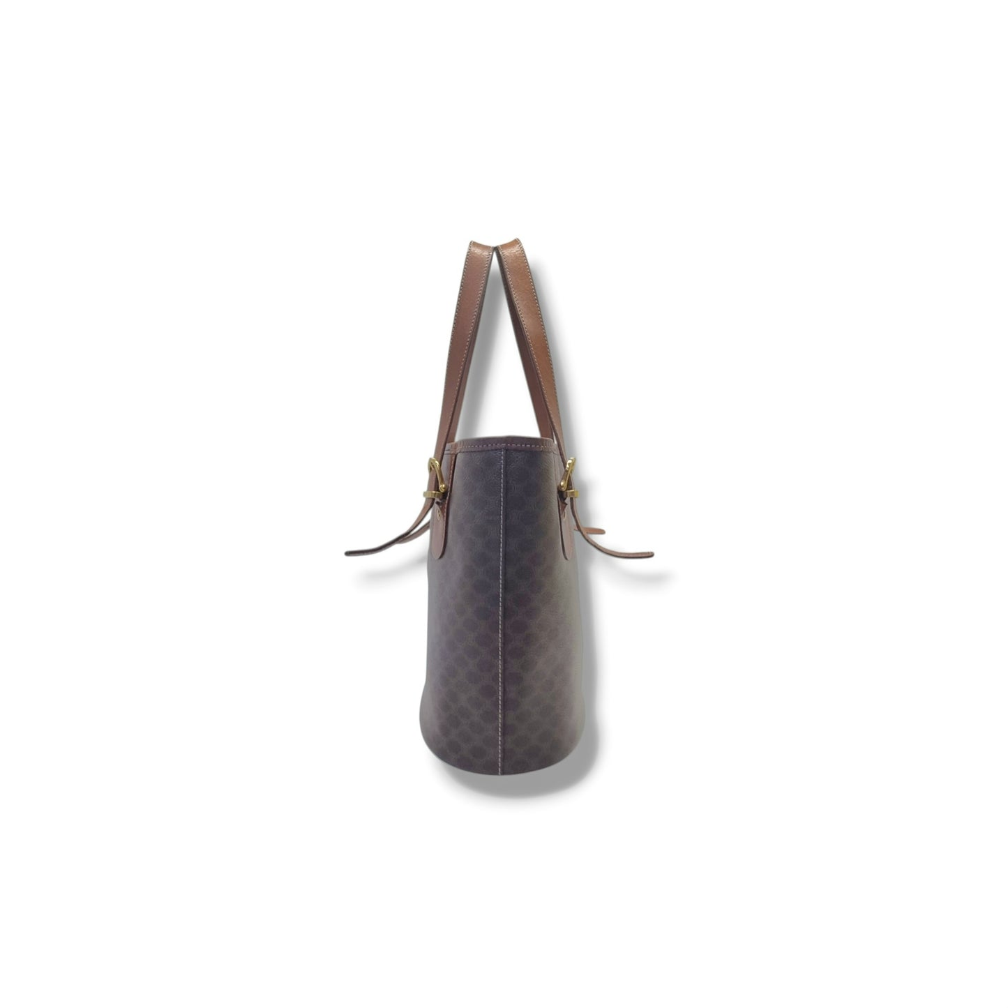 Celine Triomphe Macadam Vintage Shoulder Bag Ghw (Brown)
