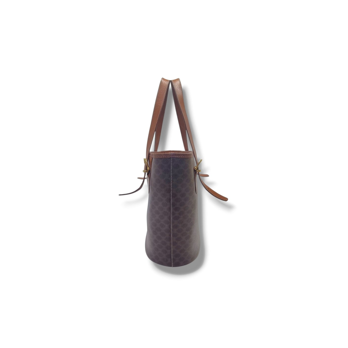 Celine Triomphe Macadam Vintage Shoulder Bag Ghw (Brown)
