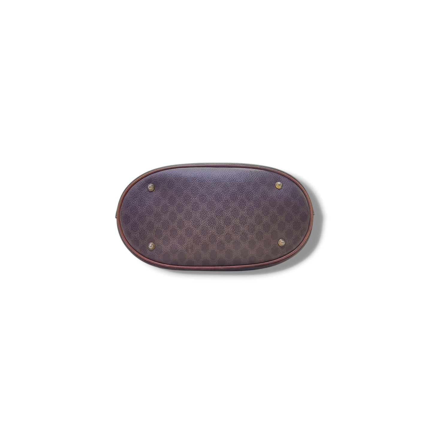 Celine Triomphe Macadam Vintage Shoulder Bag Ghw (Brown)