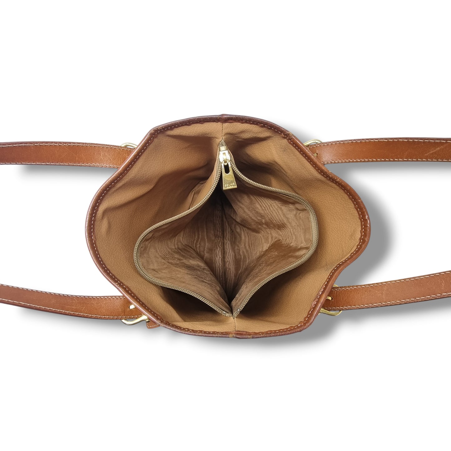 Celine Triomphe Macadam Vintage Shoulder Bag Ghw (Brown)