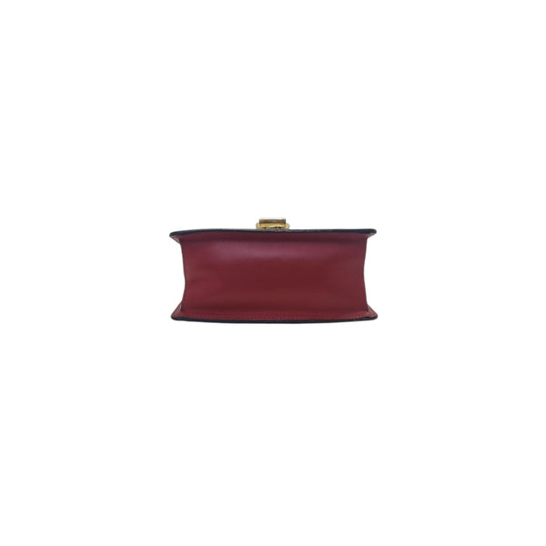 Gucci Sylvie Mini Leather Sling Bag Ghw (Red)