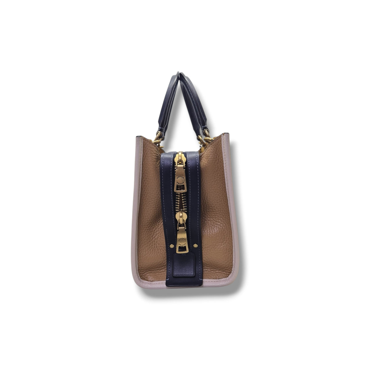Coach X Disney Rogue 25 Mickey Mouse Pebbled Leather Tote Bag Ghw (White/Blue/Brown)