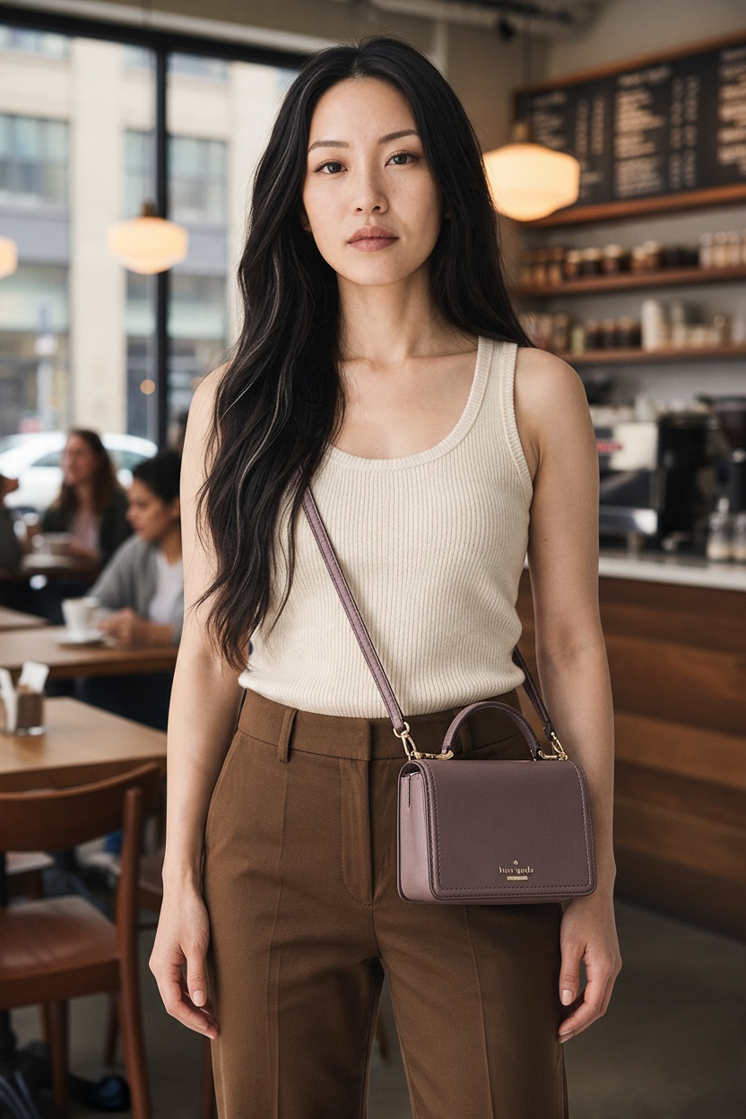 Kate Spade Maisie Patterson Drive Leather Crossbody Ghw (Brown)