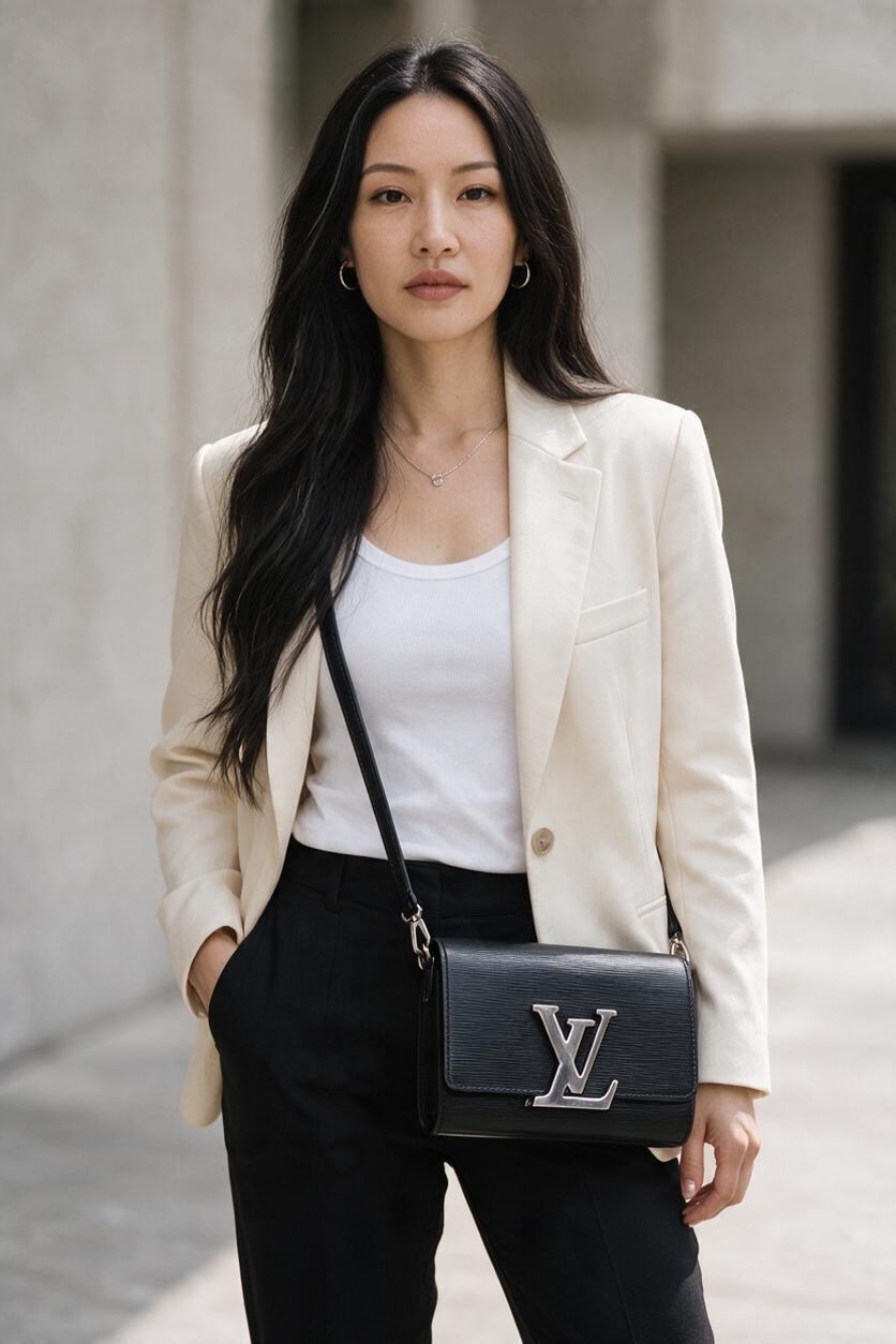 Louis Vuitton Louise Pochette Epi Black Shw