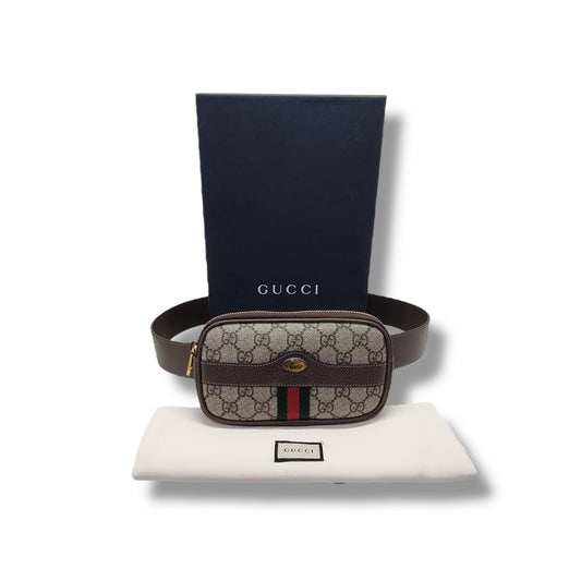 Gucci Belt Bag GG Ophidia Supreme Canvas Ghw (Beige/Brown)