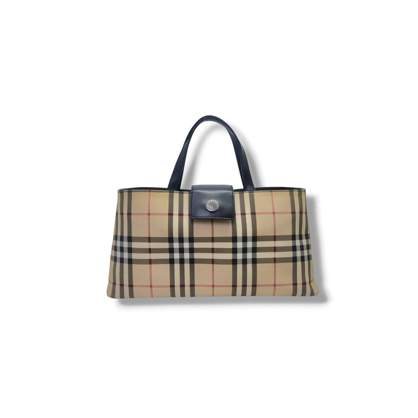 Burberry Horseferry Check Canvas Top Handle Bag Shw (Black)