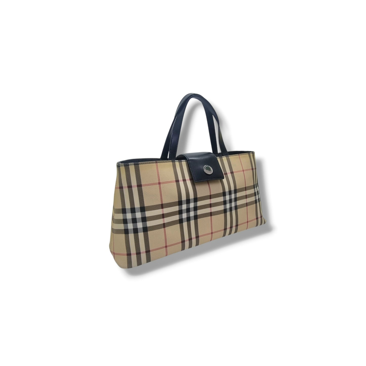 Burberry Horseferry Check Canvas Top Handle Bag Shw (Black)