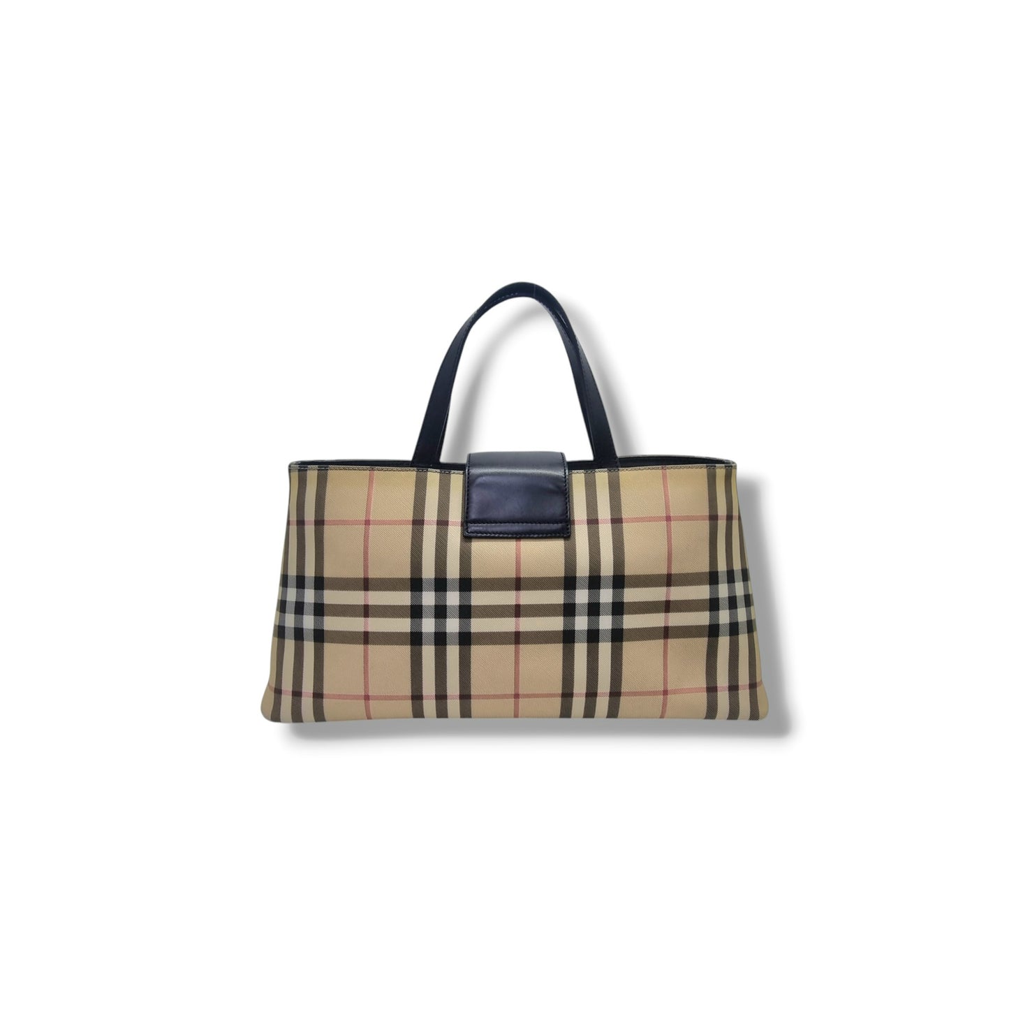 Burberry Horseferry Check Canvas Top Handle Bag Shw (Black)