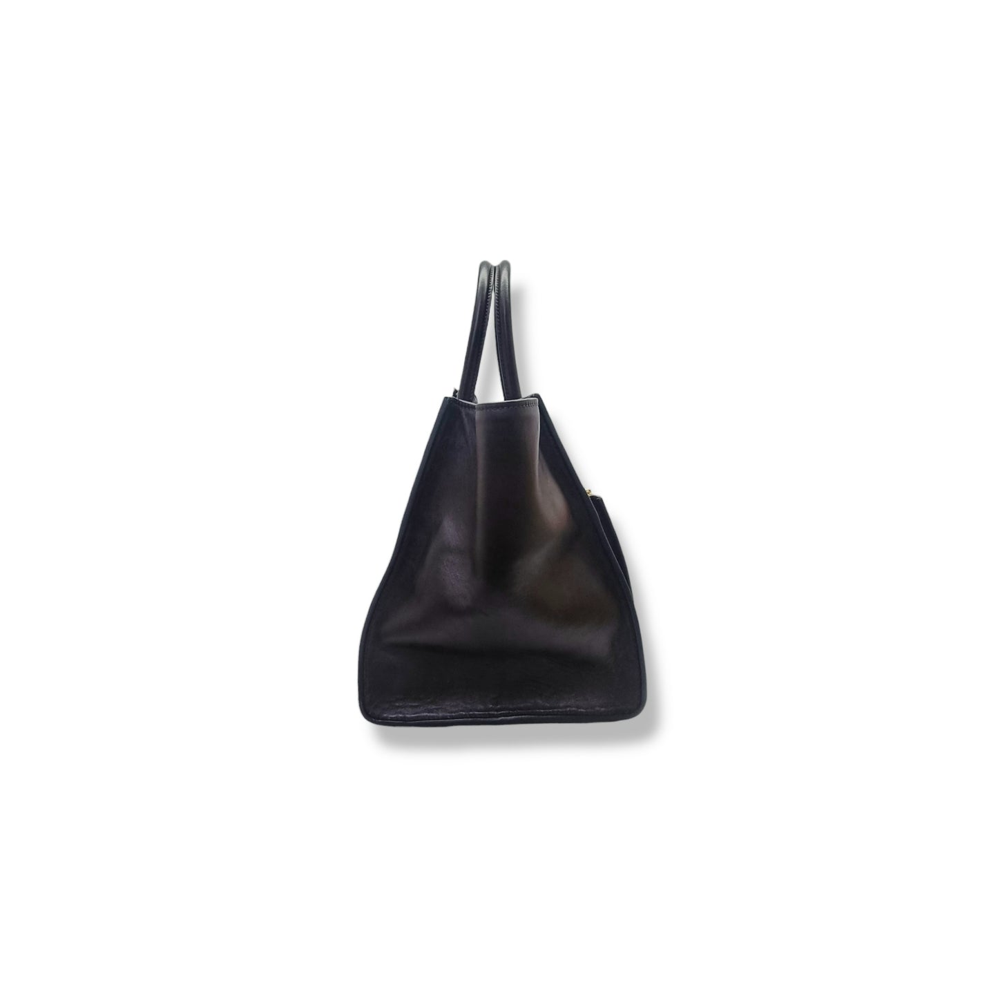 Prada Soft Calf Leather Tote Bag Ghw (Brown)