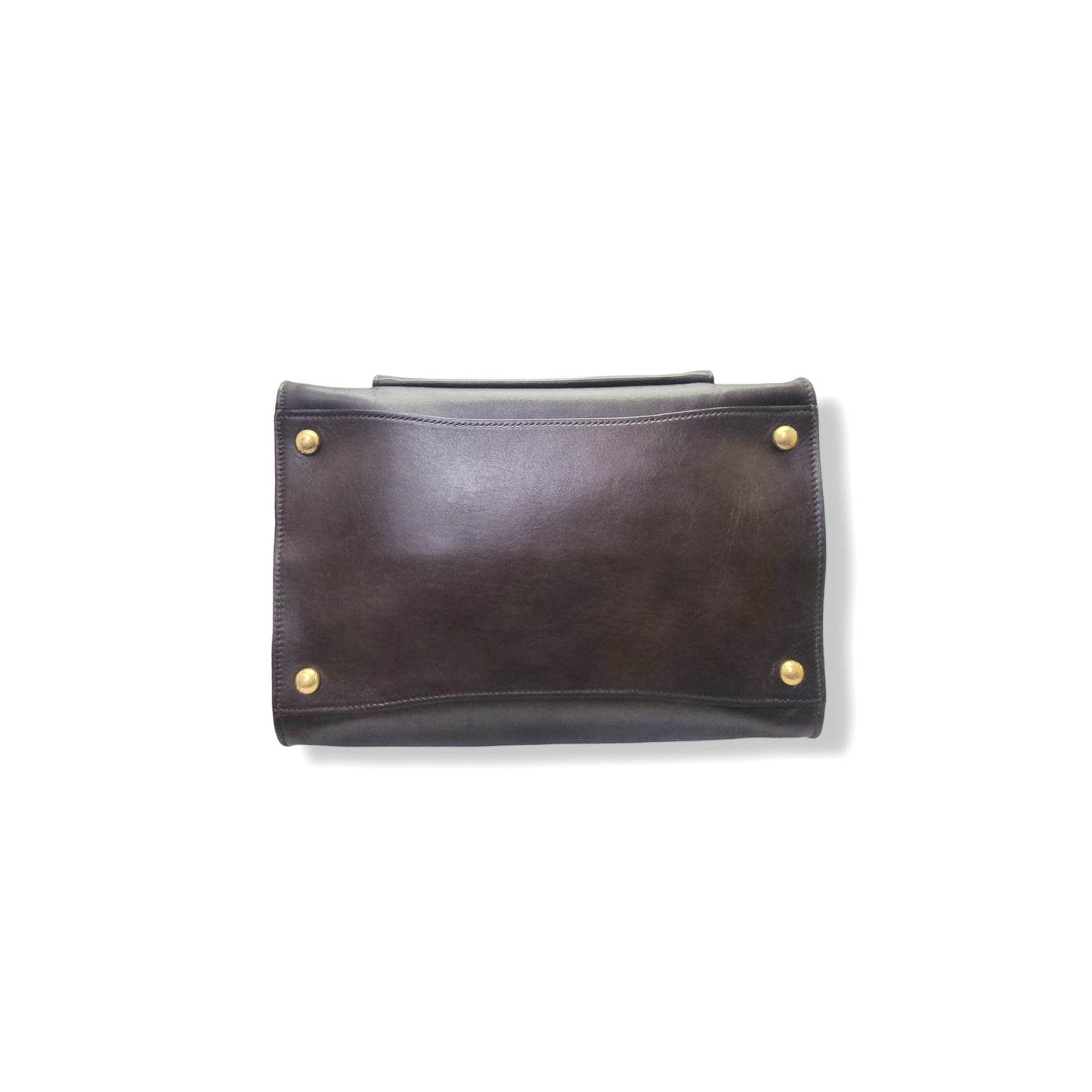 Prada Soft Calf Leather Tote Bag Ghw (Brown)