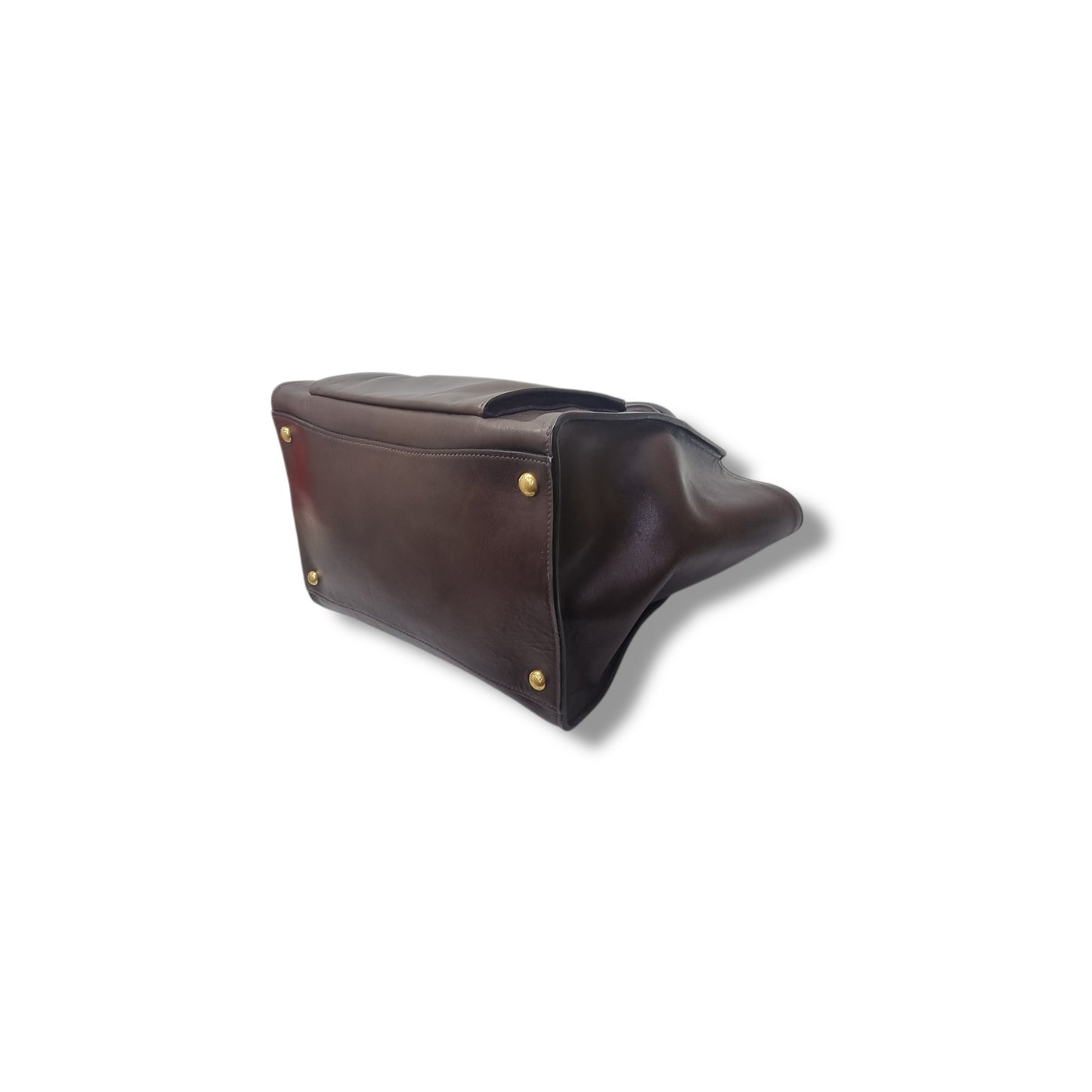 Prada Soft Calf Leather Tote Bag Ghw (Brown)