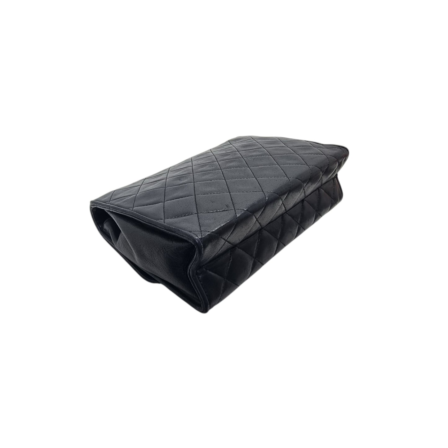 Chanel Vintage Quilted Flap With Tassel Lambskin Ghw (Black)