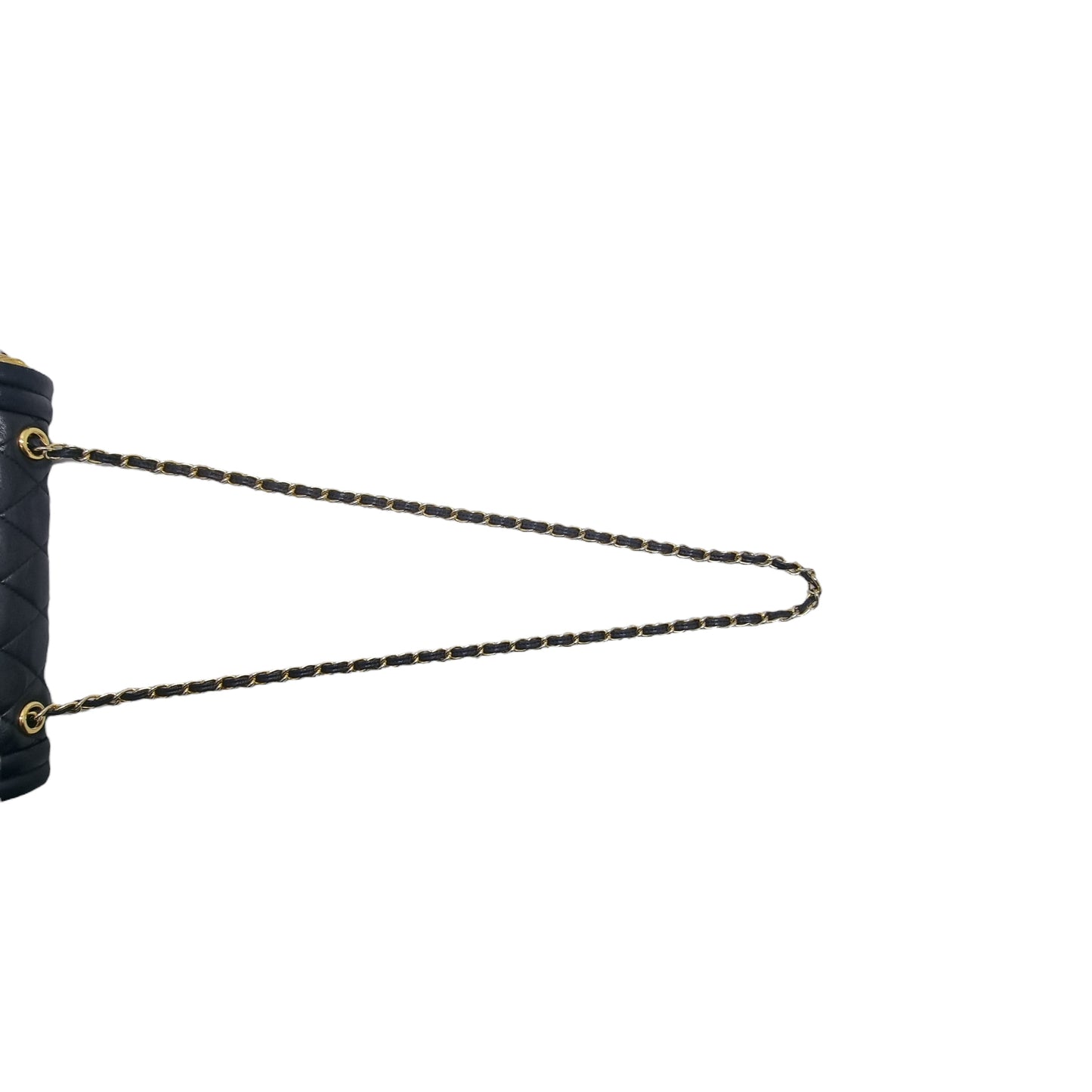 Chanel Vintage Quilted Flap With Tassel Lambskin Ghw (Black)
