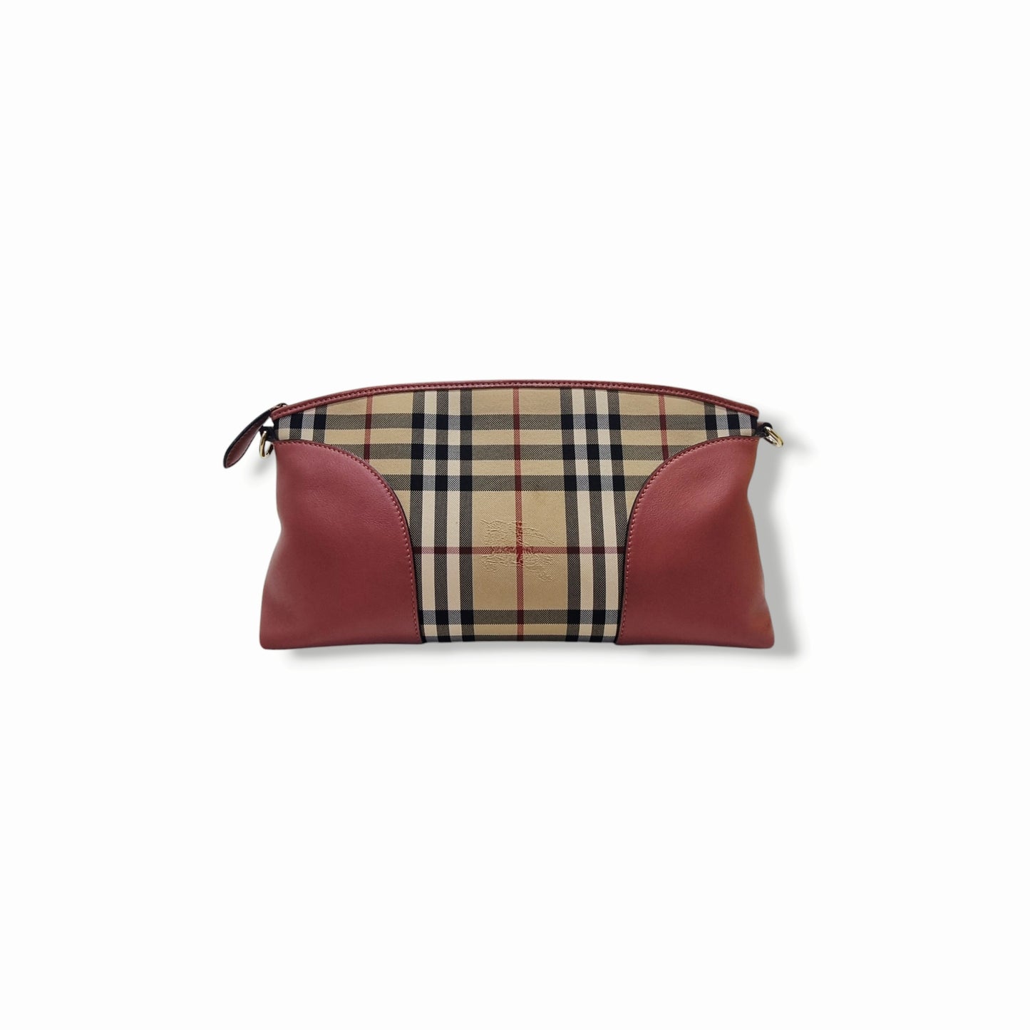 Burberry Horseferry Check Canvas Chichester Crossbody Ghw (Dark Pink)