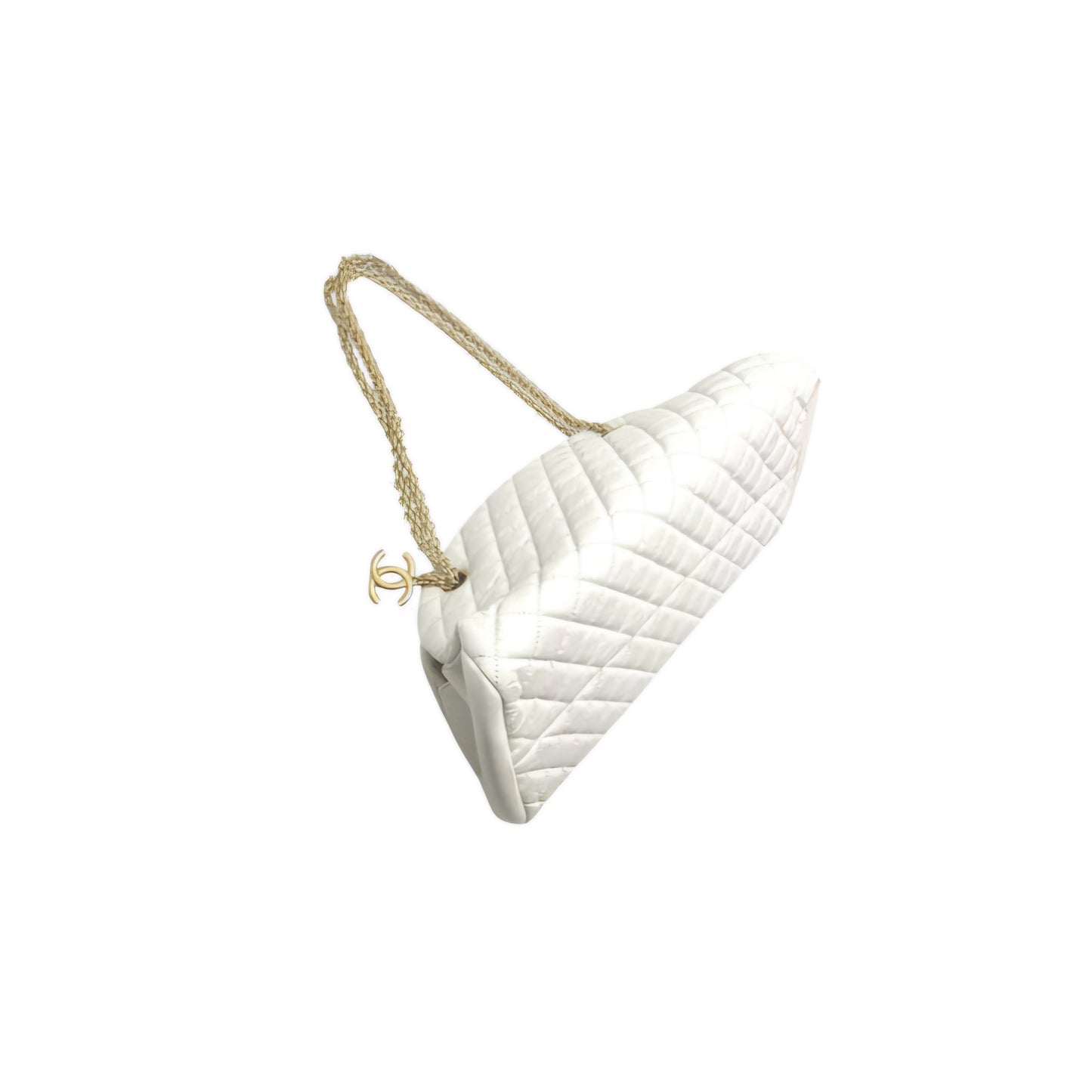 Chanel Mademoiselle Medium Bowling Calf Leather Bag Ghw (White)