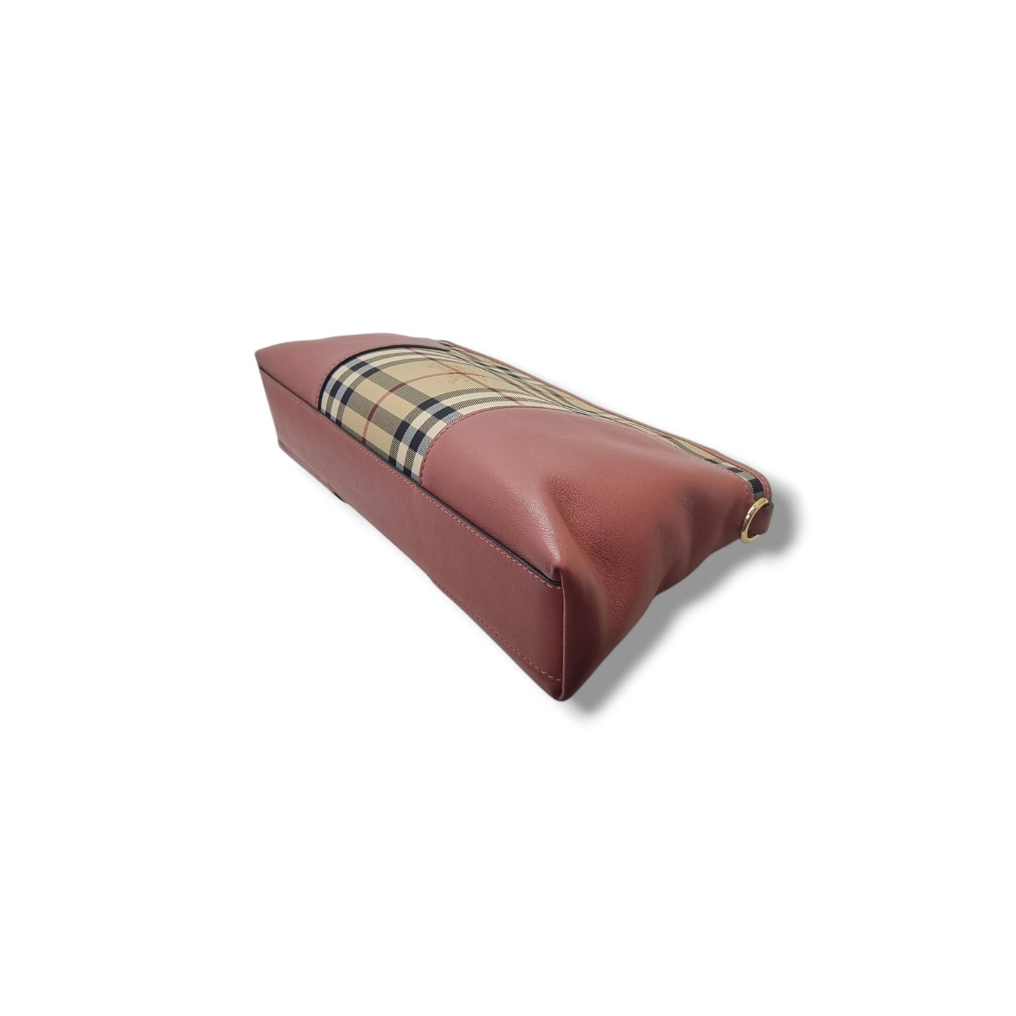 Burberry Horseferry Check Canvas Chichester Crossbody Ghw (Dark Pink)