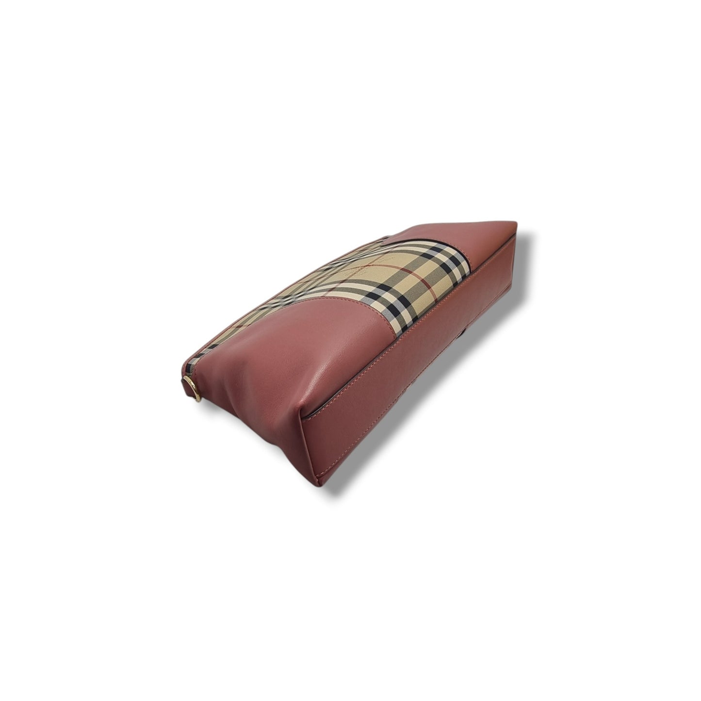 Burberry Horseferry Check Canvas Chichester Crossbody Ghw (Dark Pink)