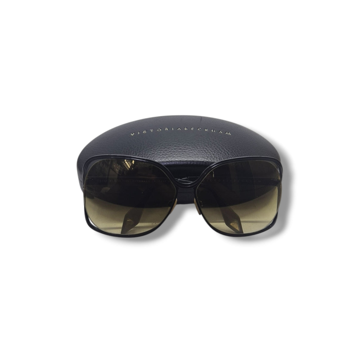Victoria Beckham Navigator Style Sunglasses (Brown/Gold)