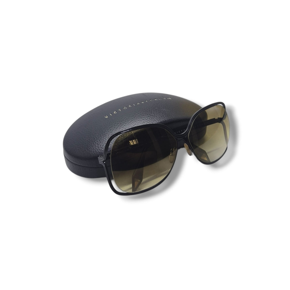 Victoria Beckham Navigator Style Sunglasses (Brown/Gold)