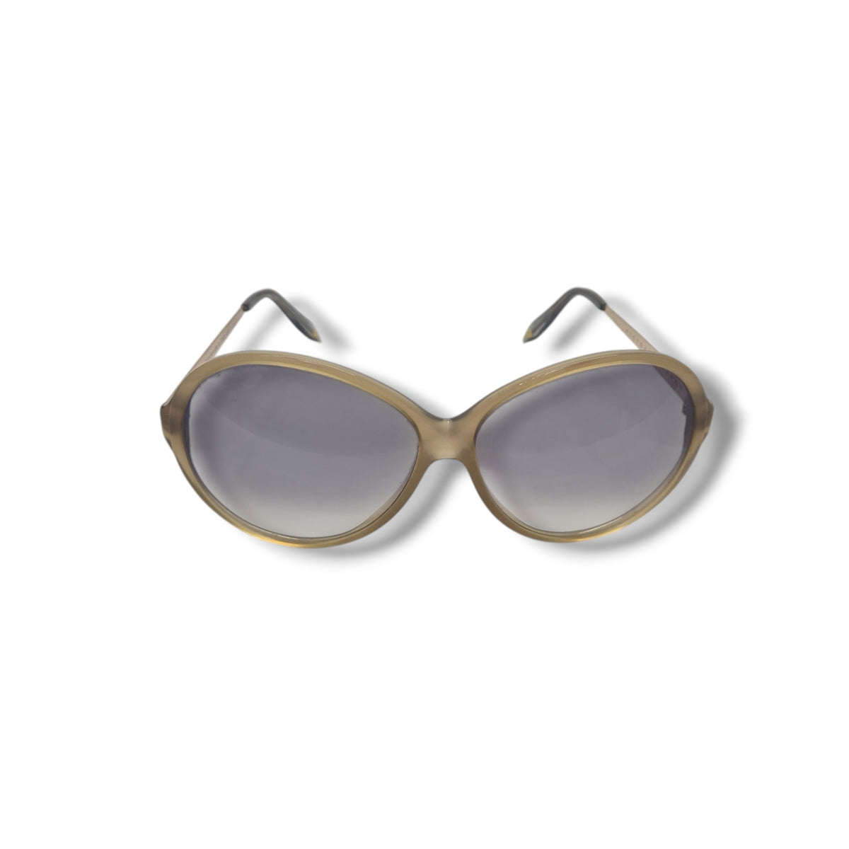 Victoria Beckham Oversized Rounded Sunglasses (Brown/Gold)