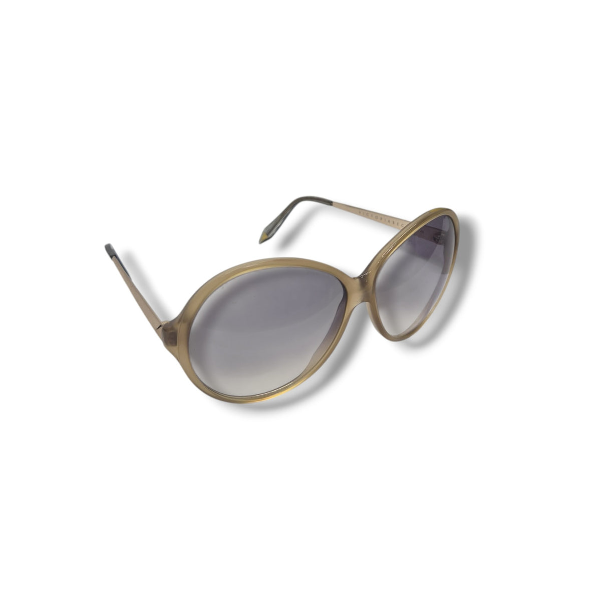 Victoria Beckham Oversized Rounded Sunglasses (Brown/Gold)