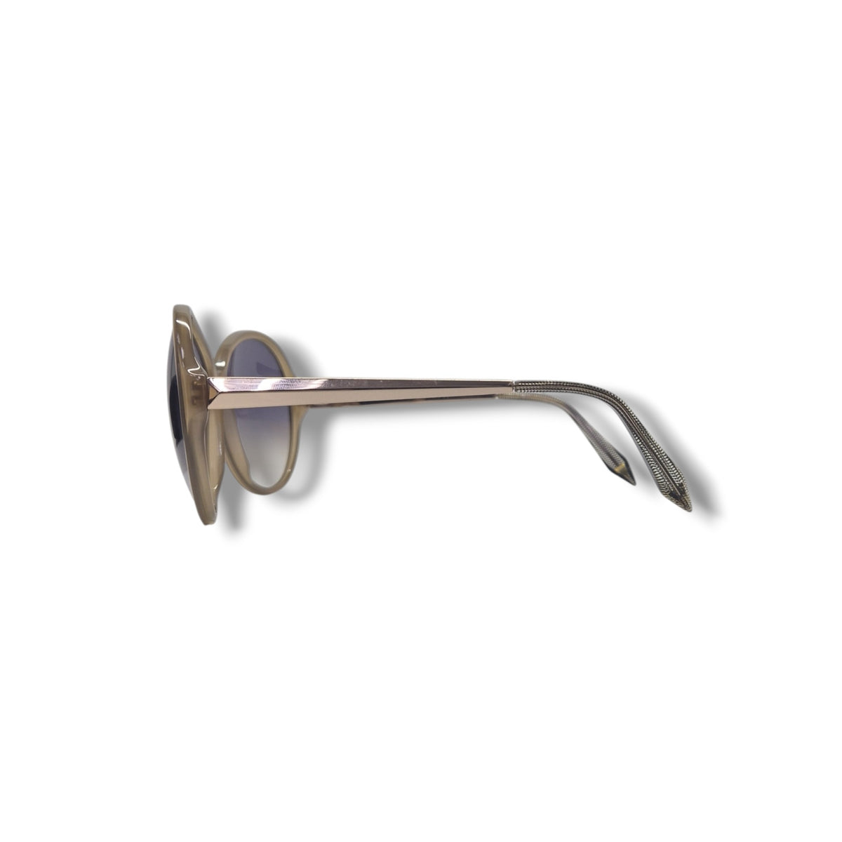 Victoria Beckham Oversized Rounded Sunglasses (Brown/Gold)