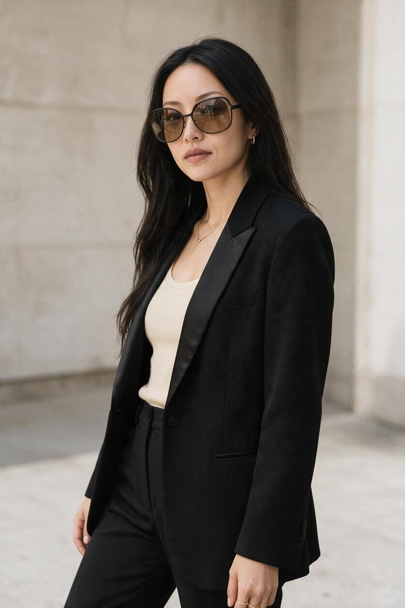 Victoria Beckham Navigator Style Sunglasses (Brown/Gold)