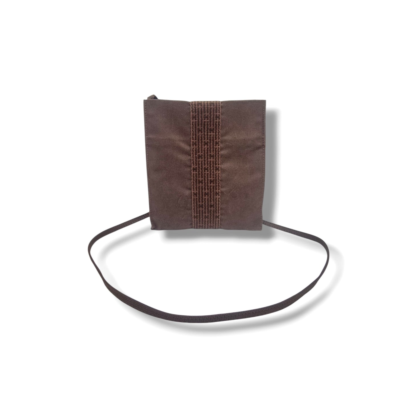 Hermes Herline Canvas Pochette Crossbody (Brown)