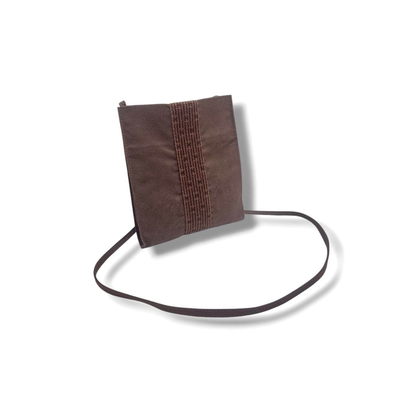 Hermes Herline Canvas Pochette Crossbody (Brown)