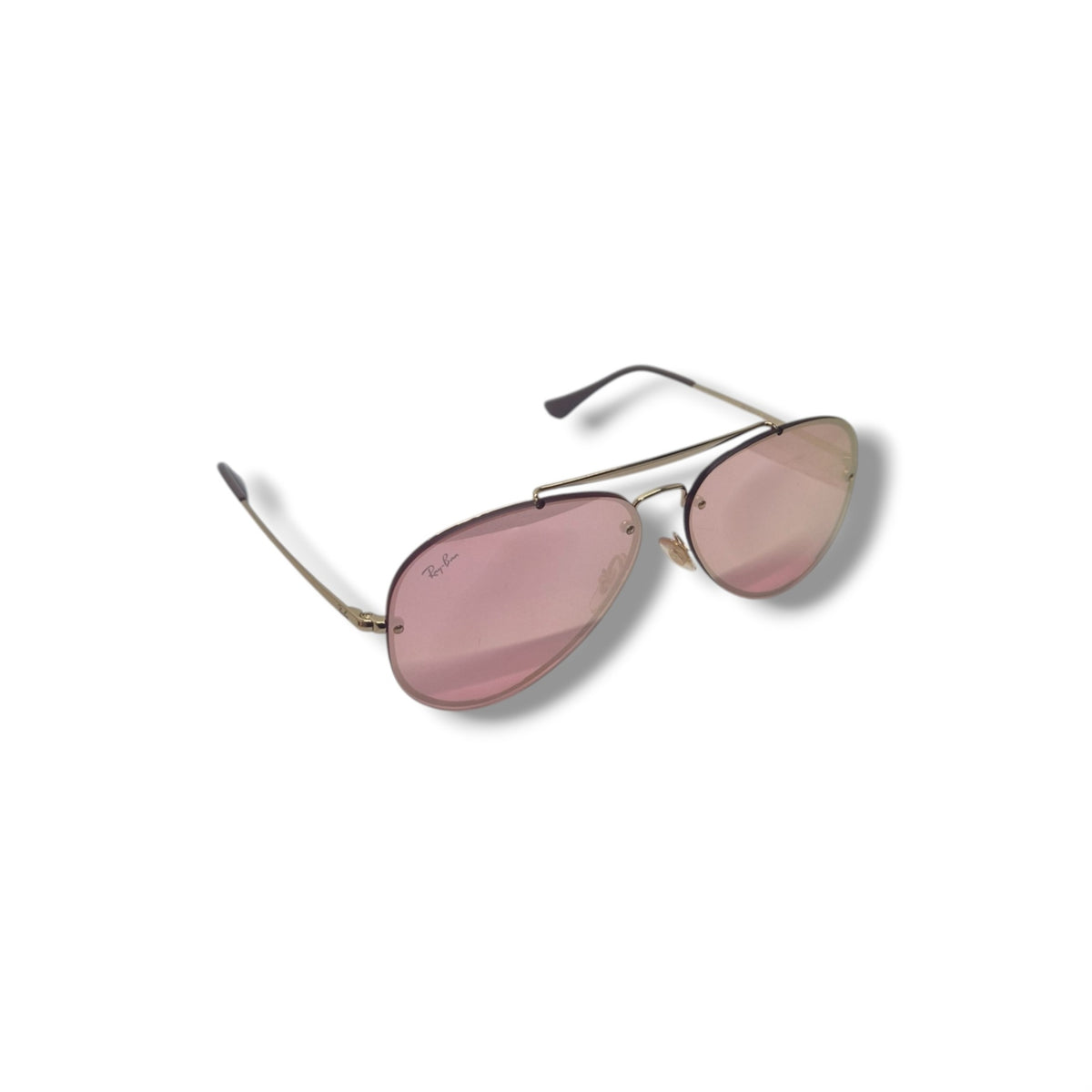 Ray Ban Blaze Aviator Sunglasses (Pink/Gold/Brown)