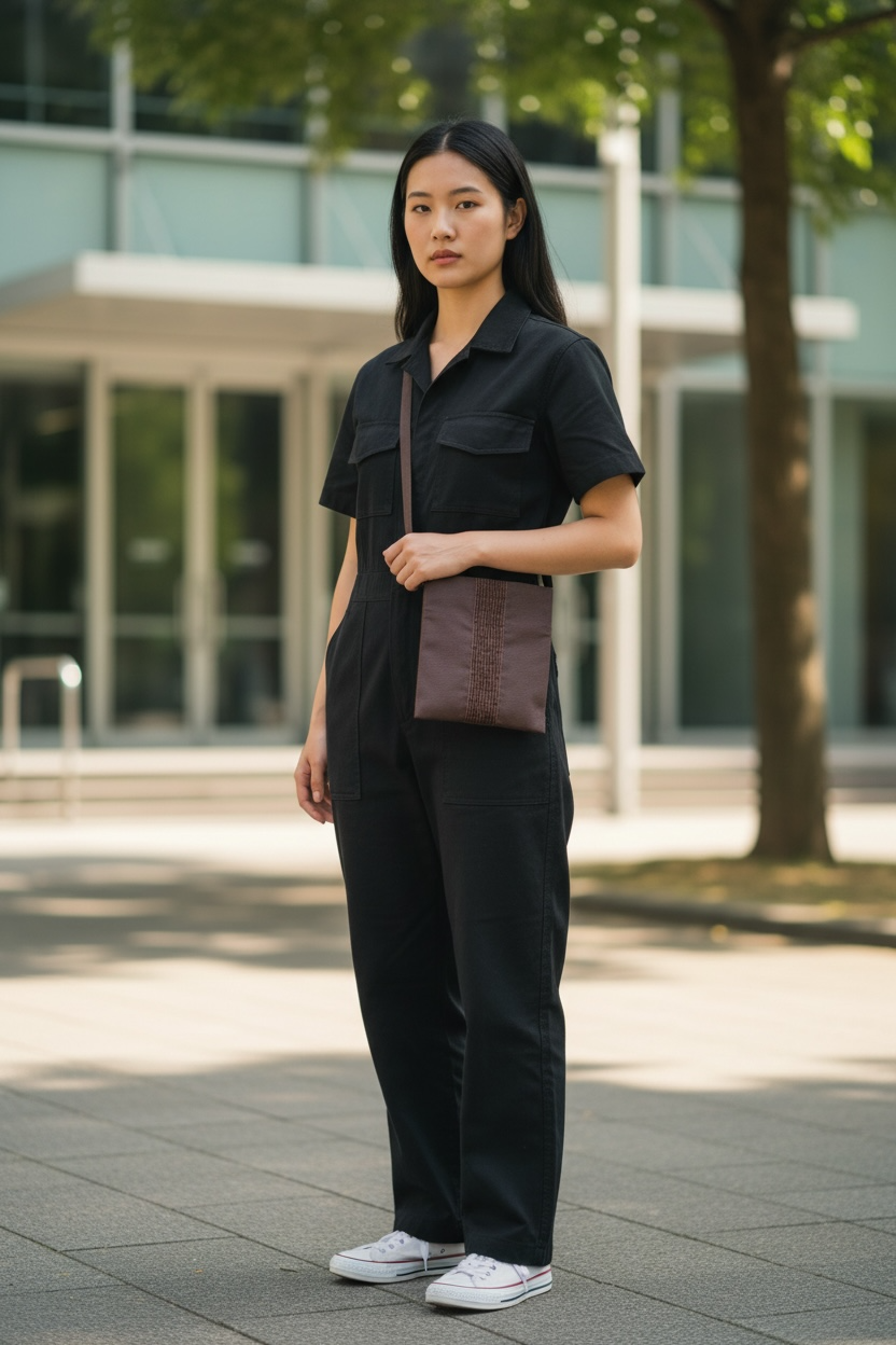 Hermes Herline Canvas Pochette Crossbody (Brown)