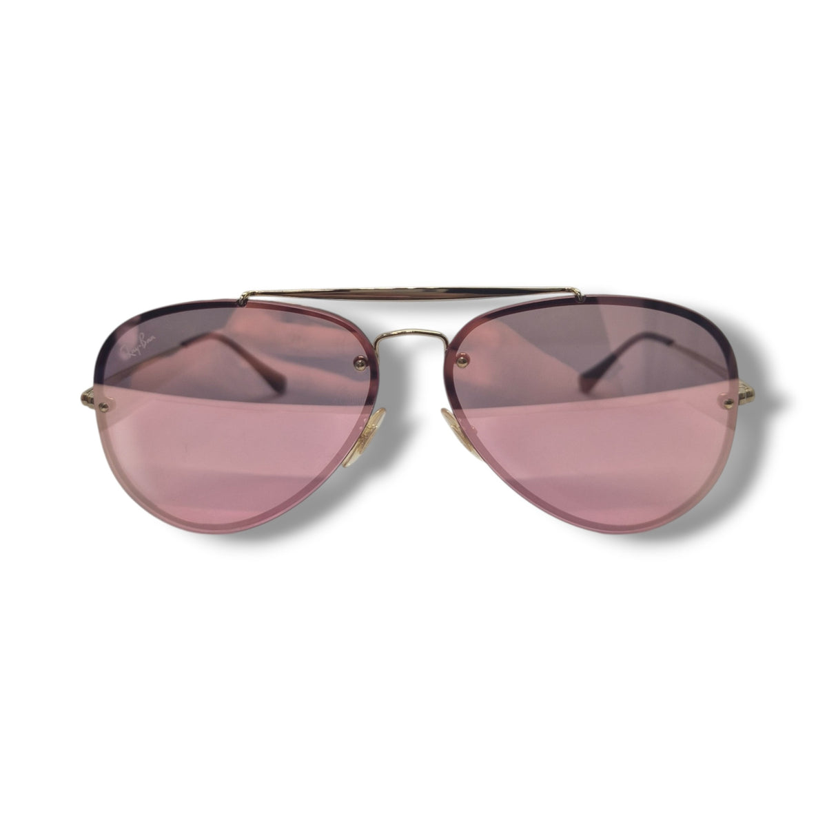 Ray Ban Blaze Aviator Sunglasses (Pink/Gold/Brown)