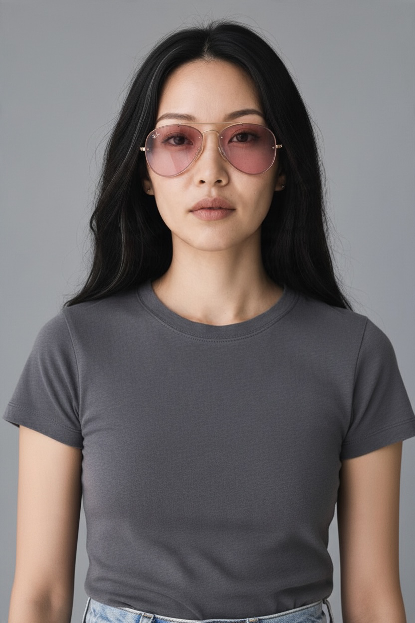 Ray Ban Blaze Aviator Sunglasses (Pink/Gold/Brown)