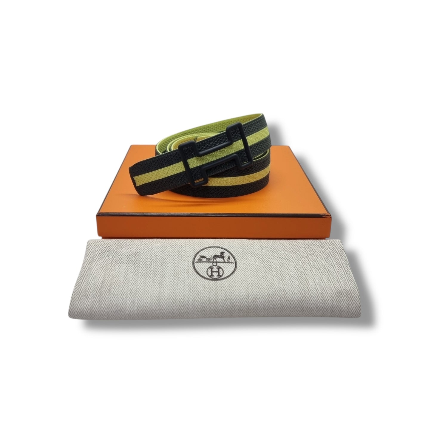 Hermes Tonight Color Belt Buckle & Reversible Team Band (Greenish Grey)