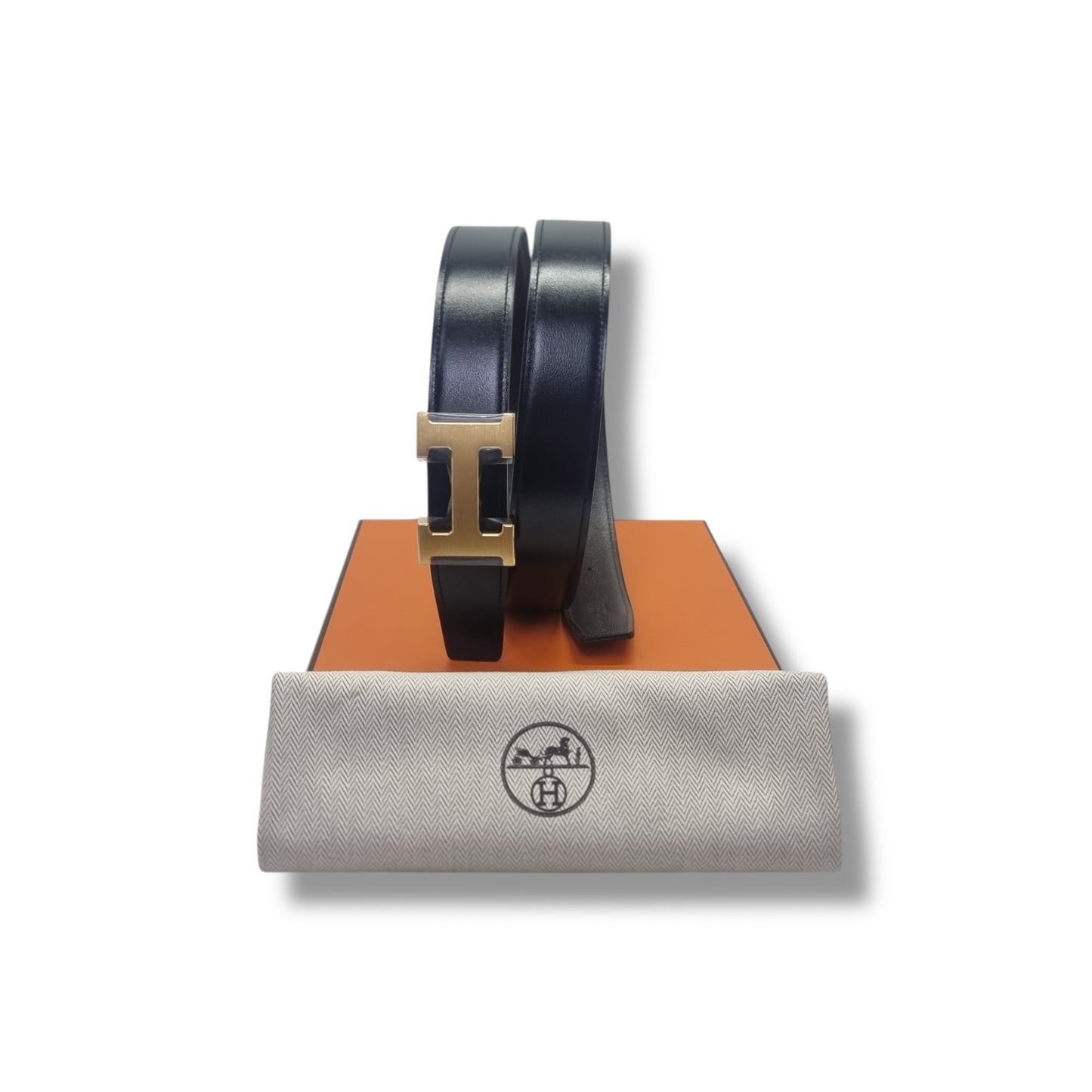 Hermes Constance Reversible Belt Leather Ghw (Black/Brown)