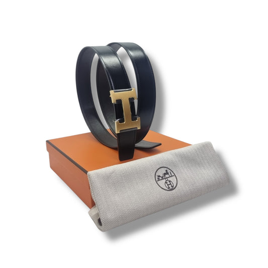 Hermes Constance Reversible Belt Leather Ghw (Black/Brown)