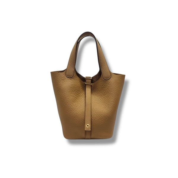 Hermes Picotin Lock 18 Taurillon Clemence Ghw (Biscuit)