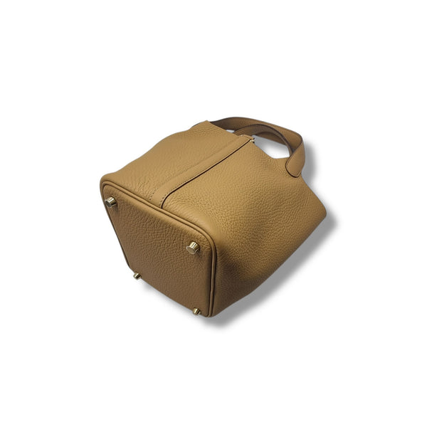 Hermes Picotin Lock 18 Taurillon Clemence Ghw (Biscuit)