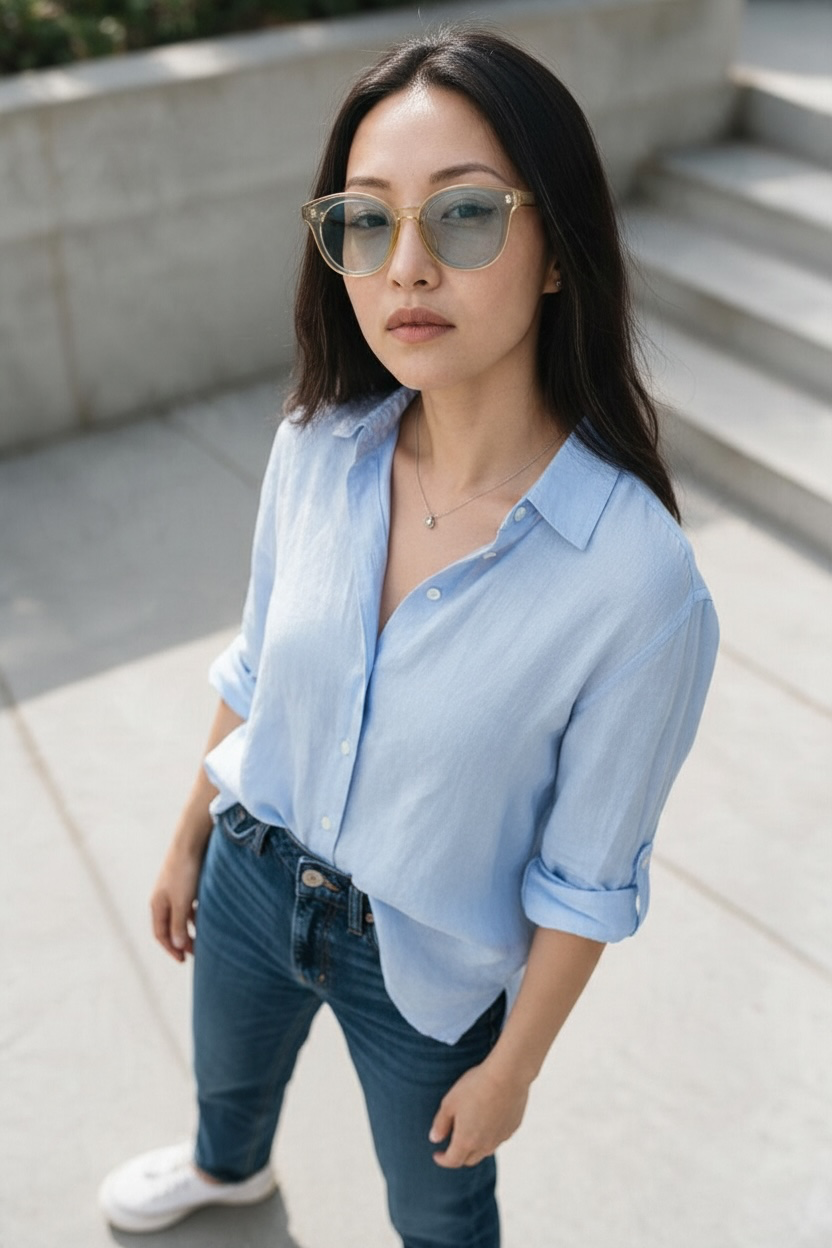 Gentle Monster Round Black Peter Acetate Sunglasses (Clear Yellow/Light Blue)