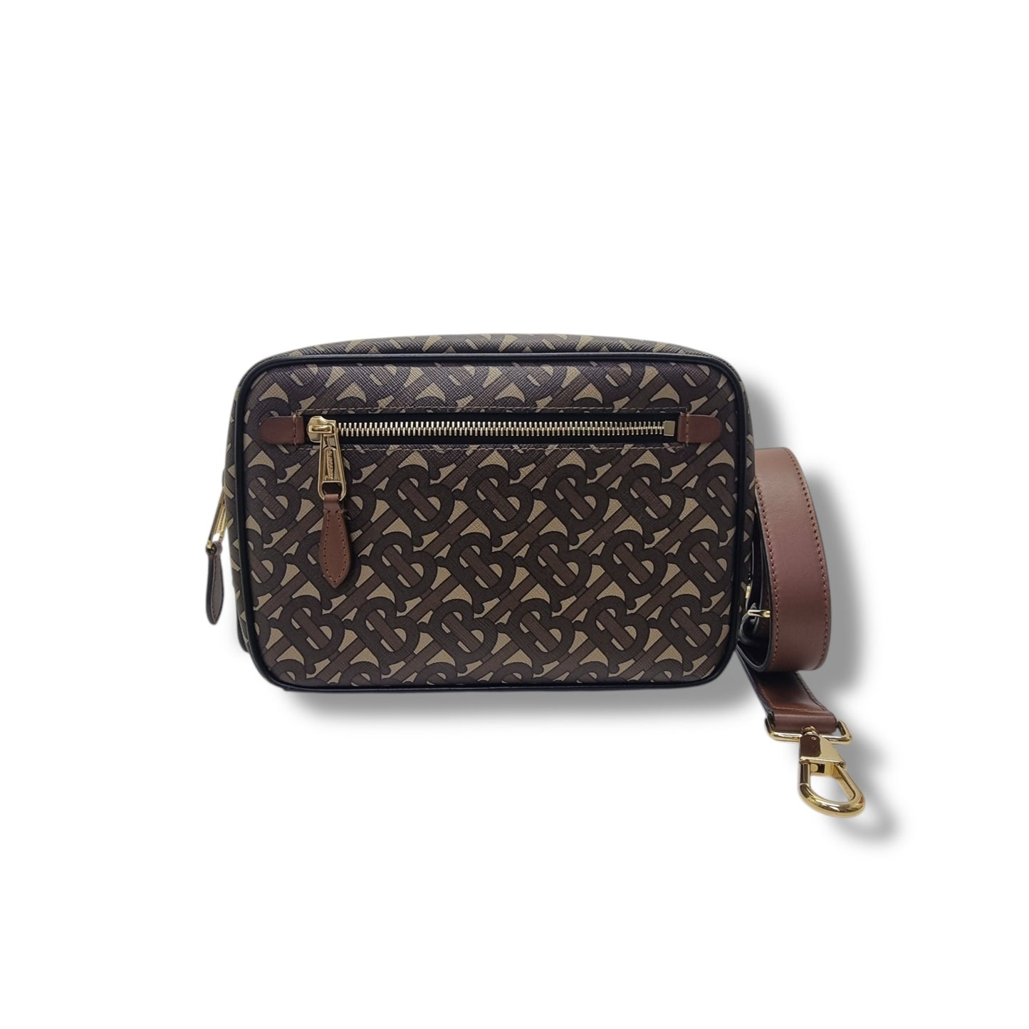 Burberry Men Canvas TB Print Crossbody Ghw ( Bridle Brown)