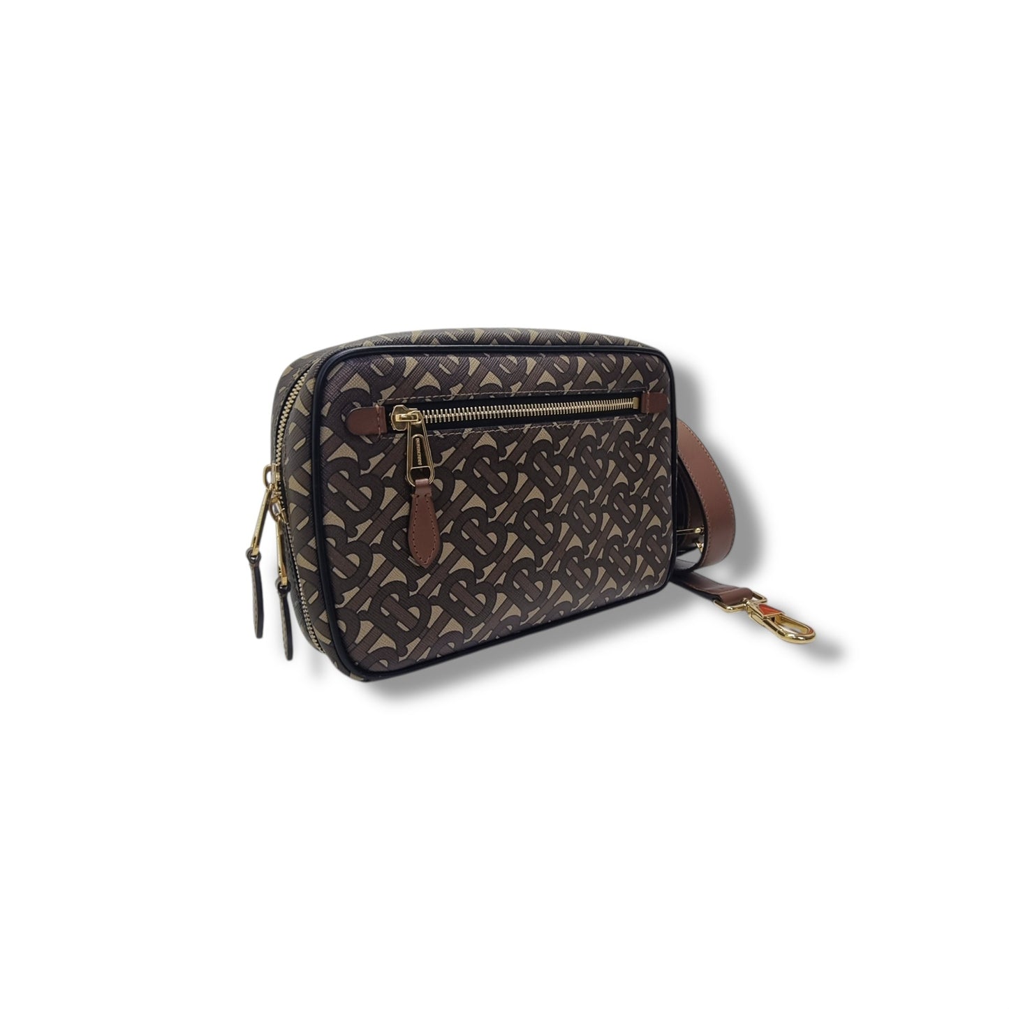 Burberry Men Canvas TB Print Crossbody Ghw ( Bridle Brown)