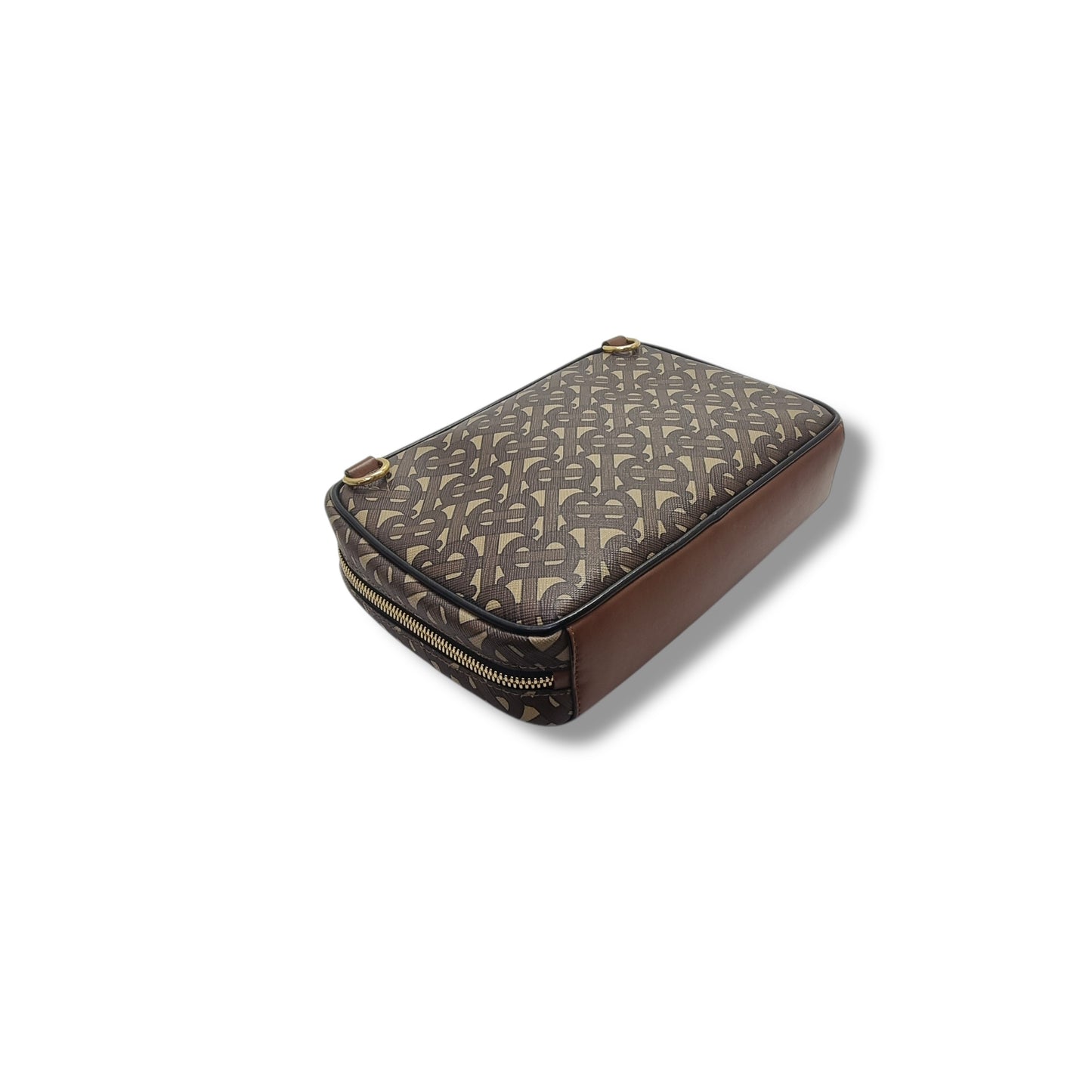 Burberry Men Canvas TB Print Crossbody Ghw ( Bridle Brown)