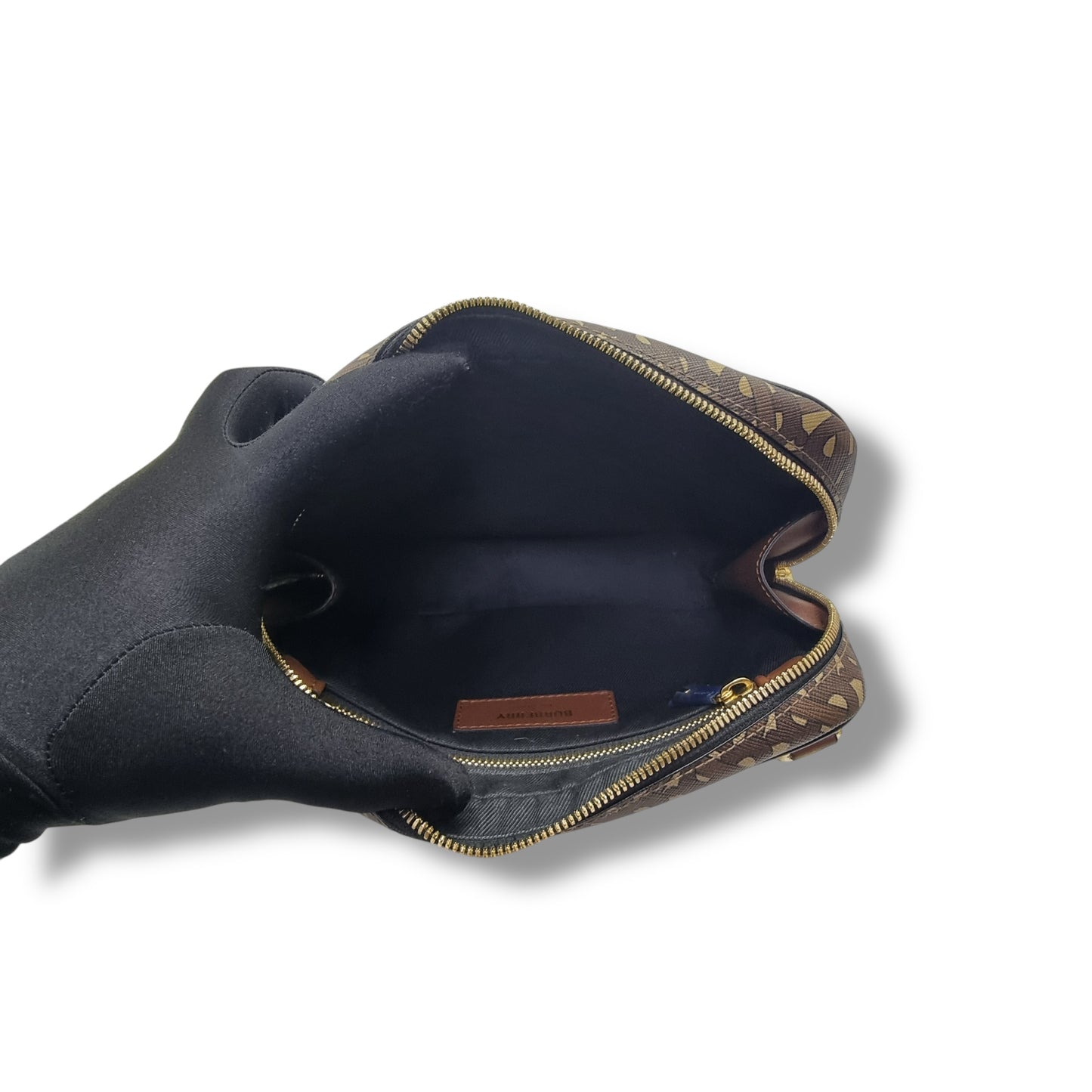 Burberry Men Canvas TB Print Crossbody Ghw ( Bridle Brown)