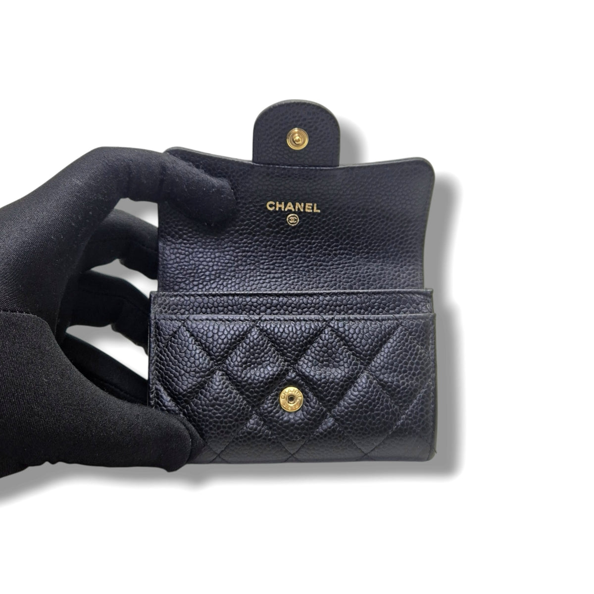 Chanel Card Holder Classic Flap Caviar Ghw (Black)