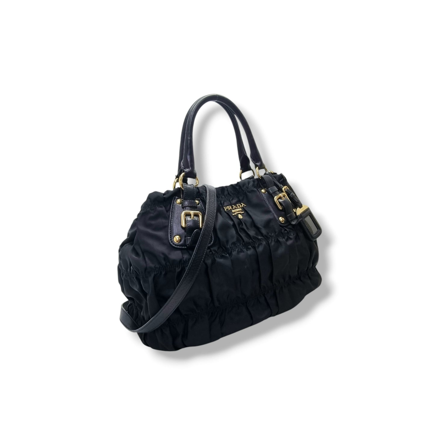 Prada BN1789 Nylon Gaufre Tote Ghw (Black)