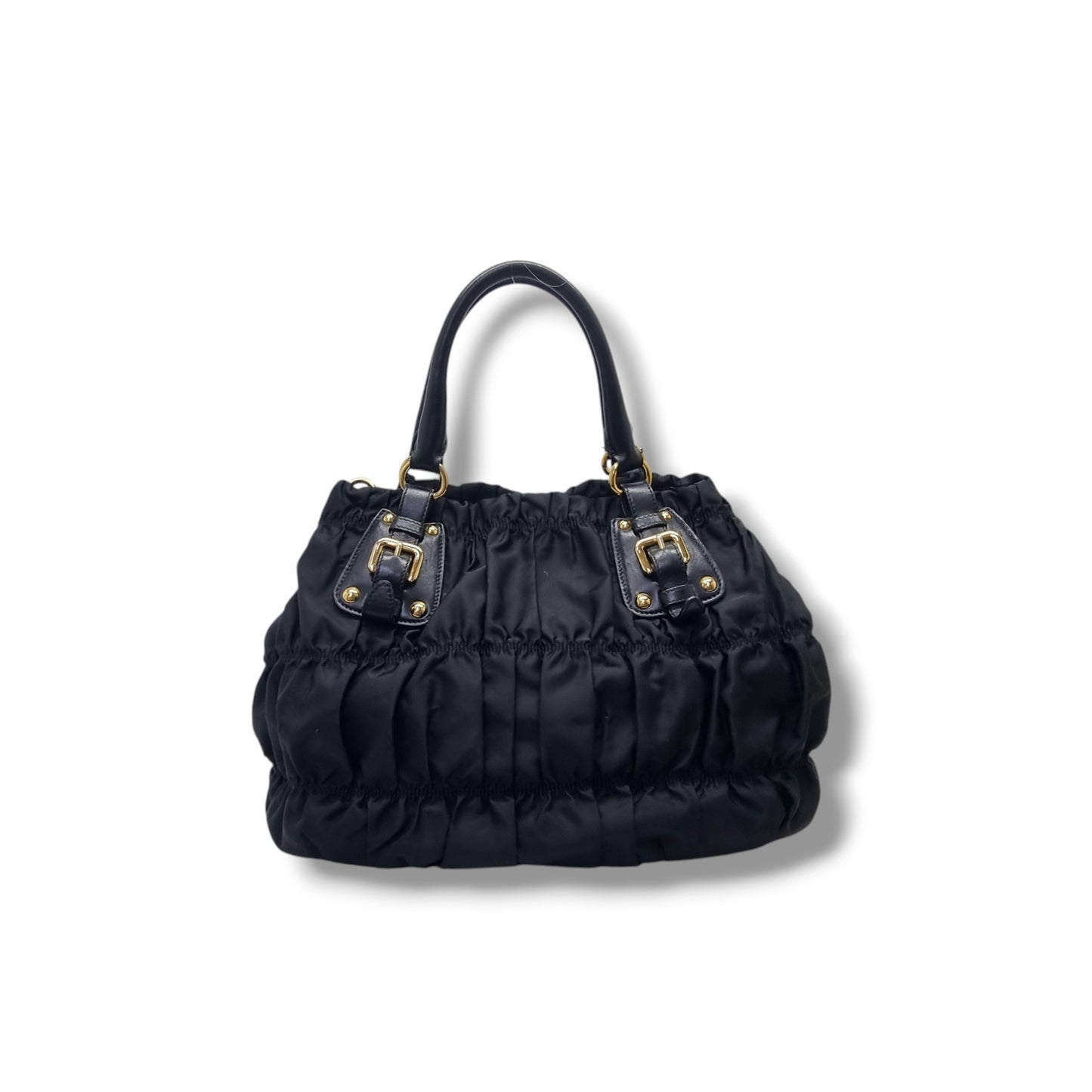 Prada BN1789 Nylon Gaufre Tote Ghw (Black)